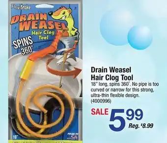 Ace Hardware Drain Weasel Hair Clog Tool offer