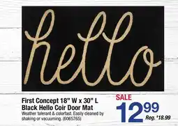Ace Hardware First Concept 18 W x 30 L Black Hello Coir Door Mat offer