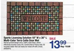 Ace Hardware Sports Licensing Solution 18 W x 30 L Multi-Color Terra Cotta Door Mat offer