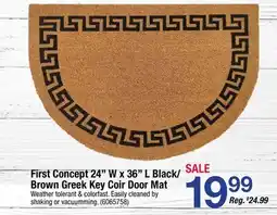 Ace Hardware First Concept 24 W x 36 L Black/Greek Key Coir Door Mat offer