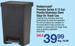 Ace Hardware Rubbermaid Premier Series II 13 Gal. Plastic/Stainless Steel Step-On Trash Can offer