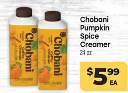 Tony’s Fresh Market Chobani Pumpkin Spice Creamer offer