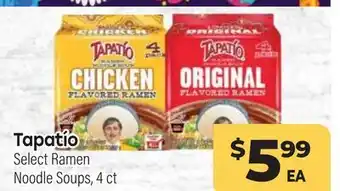 Tony’s Fresh Market Tapatío Select Ramen Noodle Soups offer