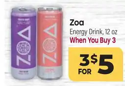 Tony’s Fresh Market Zoa Energy Drink offer