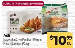 Tony’s Fresh Market Asli Malayasian Style Paratha, 1950 gr or Punjabi Samosa, 1875 gr offer