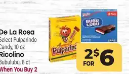Tony’s Fresh Market De La Rosa Select Pulparindo Candy, 10 oz Ricolino Bubulubu, 8 ct offer