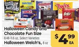 Tony’s Fresh Market Halloween Candy and Chocolate Fun Size 8.48-11.6 oz, Select Varieties Halloween Welch's, 8oz offer