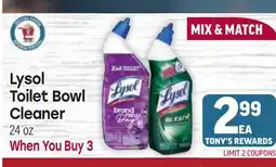 Tony’s Fresh Market Lysol Toilet Bowl Cleaner offer