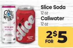 Tony’s Fresh Market Slice Soda 12oz Caliwater 12oz offer