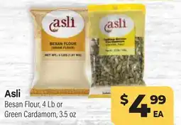Tony’s Fresh Market Asli Besan Flour, 4 Lb or Green Cardamom, 3.5 oz offer