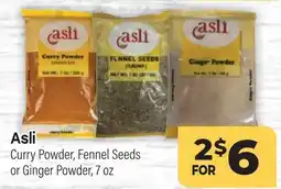 Tony’s Fresh Market Asli Curry Powder, Fennel Seeds or Ginger Powder offer