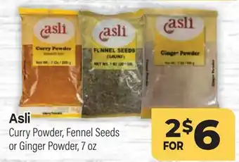 Tony’s Fresh Market Asli Curry Powder, Fennel Seeds or Ginger Powder offer