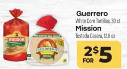 Tony’s Fresh Market Guerrero White Corn Tortillas, 30ct Mission Tostada Casera, 12.8 oz offer