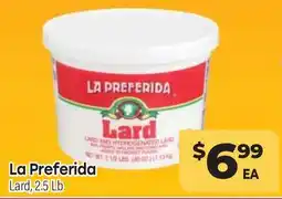 Tony’s Fresh Market La Preferida Lard offer