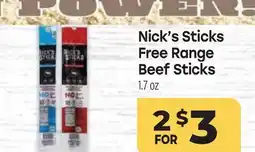 Tony’s Fresh Market Nick's Sticks Free Range Beef Sticks offer