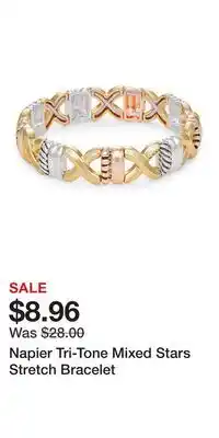 Kohl's Napier Tri-Tone Mixed Stars Stretch Bracelet offer