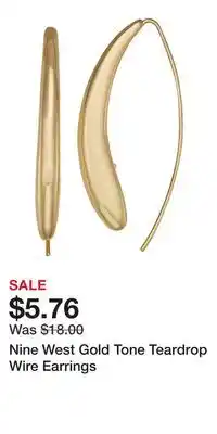 Kohl's Nine West Gold Tone Teardrop Wire Earrings offer
