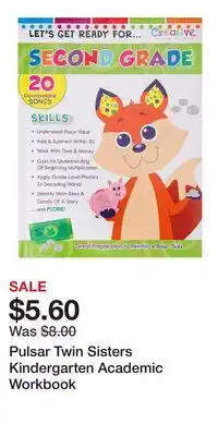 Kohl's Pulsar Twin Sisters Kindergarten Academic Workbook offer
