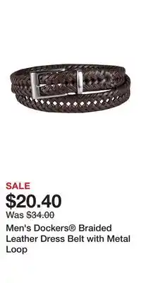 Kohl's Men's Dockers Braided Leather Dress Belt with Metal Loop offer