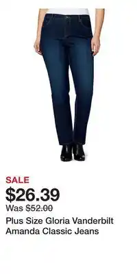 Kohl's Plus Size Gloria Vanderbilt Amanda Classic Jeans offer