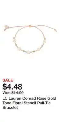 Kohl's LC Lauren Conrad Rose Gold Tone Floral Stencil Pull-Tie Bracelet offer