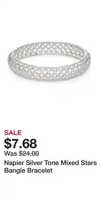 Kohl's Napier Silver Tone Mixed Stars Bangle Bracelet offer