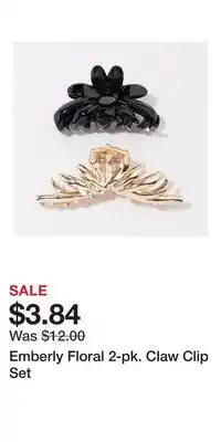 Kohl's Emberly Floral 2-pk. Claw Clip Set offer