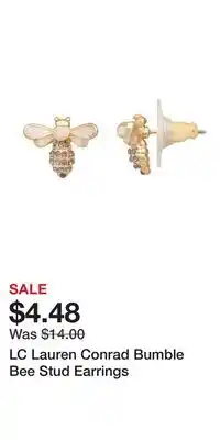 Kohl's LC Lauren Conrad Bumble Bee Stud Earrings offer