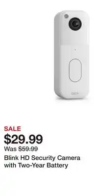 Kohl's Blink HD Security Camera with Two-Year Battery offer