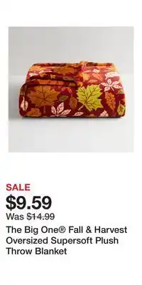 Kohl's The Big One Fall & Harvest Oversized Supersoft Plush Throw Blanket offer