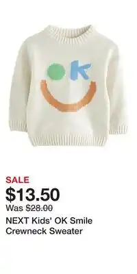 Nordstrom NEXT Kids' OK Smile Crewneck Sweater offer