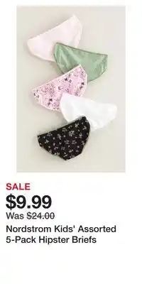 Nordstrom Nordstrom Kids' Assorted 5-Pack Hipster Briefs offer