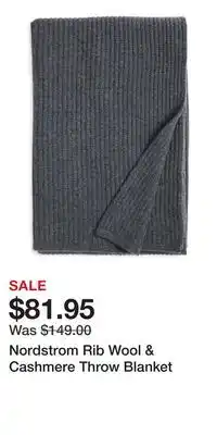 Nordstrom Nordstrom Rib Wool & Cashmere Throw Blanket offer