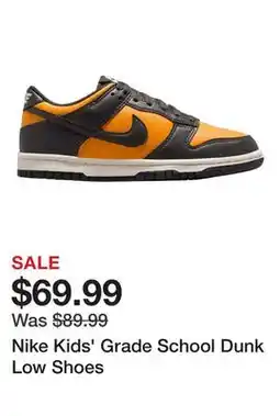 Dick's Sporting Goods Nike Kids' Grade School Dunk Low Shoes offer