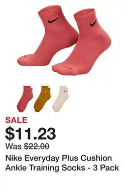 Dick's Sporting Goods Nike Everyday Plus Cushion Ankle Training Socks - 3 Pack offer