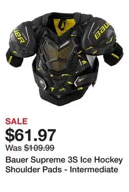 Dick's Sporting Goods Bauer Supreme 3S Ice Hockey Shoulder Pads - Intermediate offer