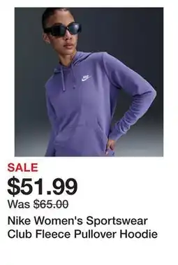 Dick's Sporting Goods Nike Women's Sportswear Club Fleece Pullover Hoodie offer