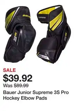 Dick's Sporting Goods Bauer Junior Supreme 3S Pro Hockey Elbow Pads offer