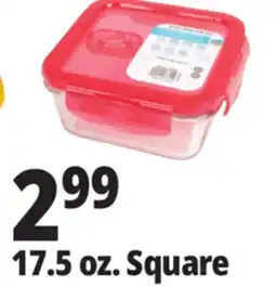 Ocean State Job Lot 17.5 oz. Square Glass Food Storage offer