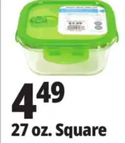 Ocean State Job Lot 27 oz. Square Glass Food Storage offer