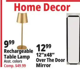 Ocean State Job Lot West Bay Rechargeable LED Table Lamp Gold offer