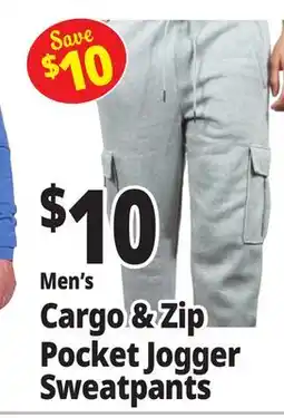 Ocean State Job Lot Men's Cargo & Zip Pocket Jogger Sweatpants offer