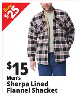 Ocean State Job Lot Men's Sherpa Lined Flannel Shacket offer