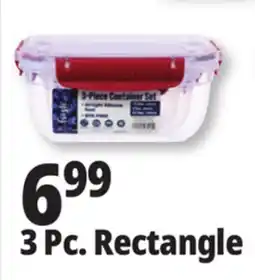 Ocean State Job Lot Think Fresh Rectangular Food Storage Container Set 3 Piece offer