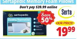 Ocean State Job Lot Sertapedic Cooling Pillow offer