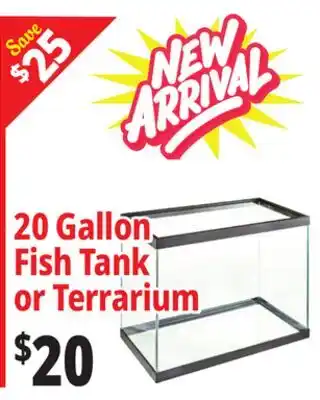 Ocean State Job Lot 20 Gallon Fish Tank or Terrarium offer