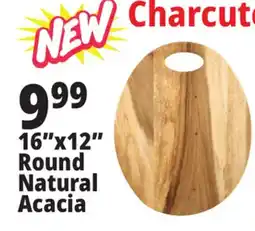 Ocean State Job Lot Charcuterie Boards 16x12 Round Natural Acacia offer