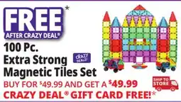 Ocean State Job Lot Magnet Build 100-Piece Extra Strong Magnetic Tiles Set offer