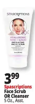Ocean State Job Lot SpaScriptions Hyaluronic Acid + Sugar Exfoliating Facial Scrub 5 oz offer