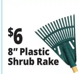 Ocean State Job Lot 8 Plastic Shrub Rake with Wooden Handle offer